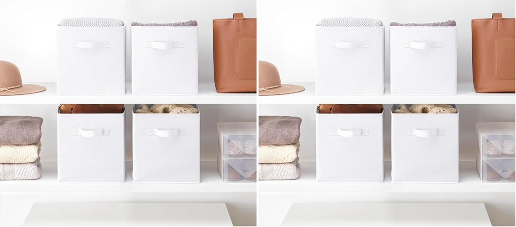 Whitmor Collapsible Cubes - 10.5 x 10.5 x 11 inches - White - Set of 4 (Pack of 2)