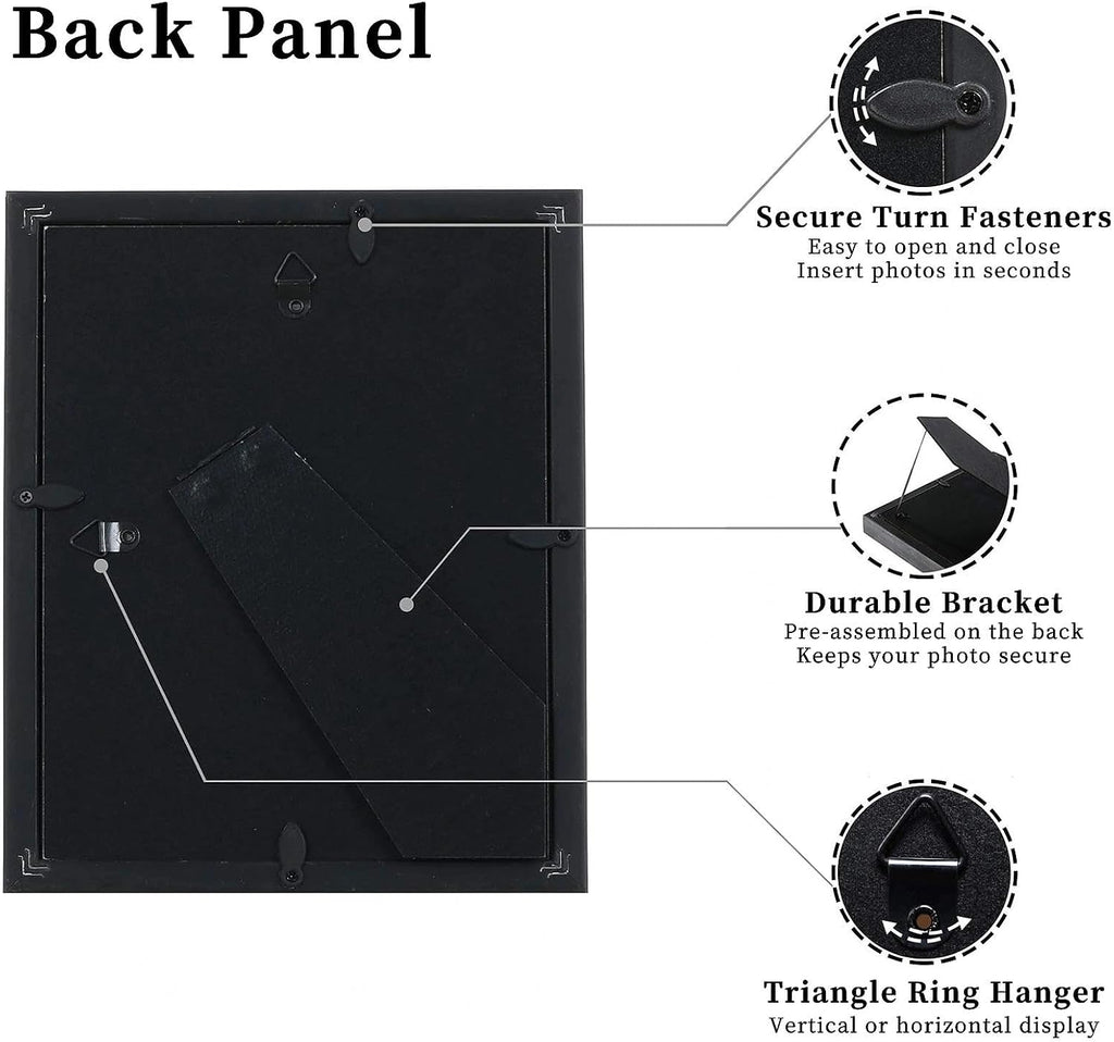 VIOLABBEY 8x10 Picture Frame Black Set of 2 Shadow Box