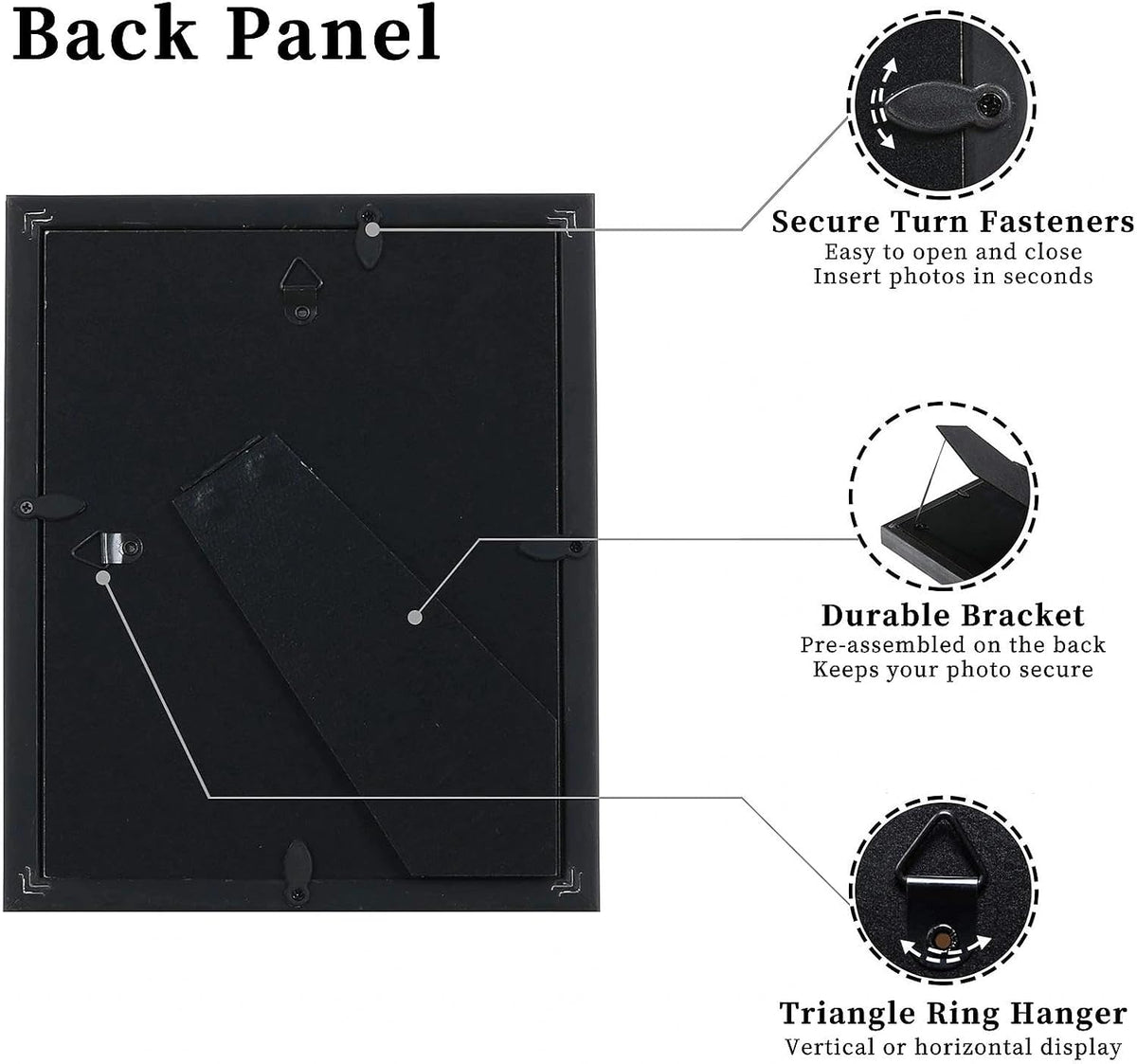 VIOLABBEY 8x10 Picture Frame Black Set of 2 Shadow Box