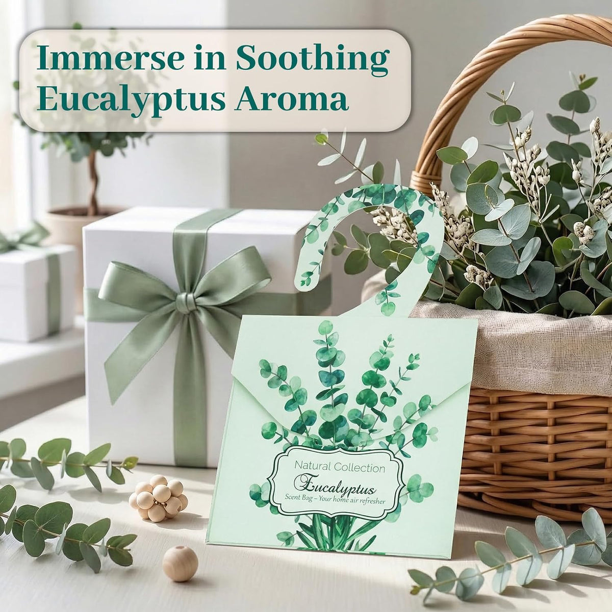 24Pcs Eucalyptus Sachets for Drawers and Closets, Natural Closet Freshener