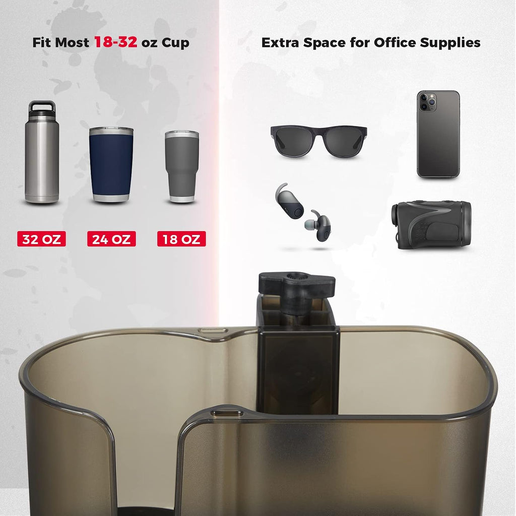 KEMIMOTO 2-in-1Desk Cup Holder, for Most 18-32 oz Bottles, Brown