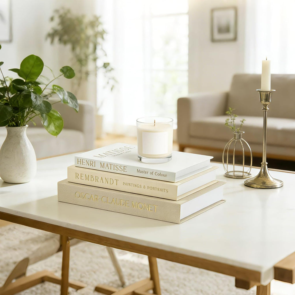 Set of 3 Decorative Books for Home Decor, Faux Books for Bookshelf