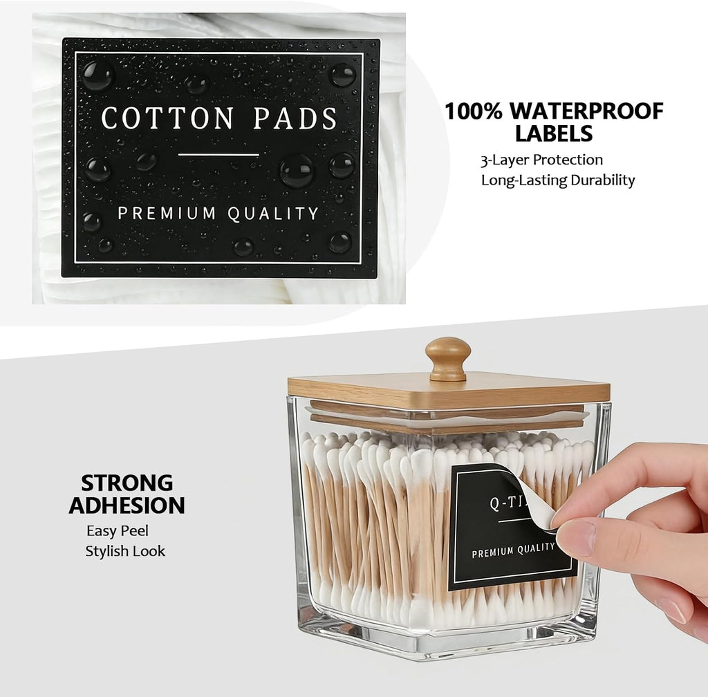 eggs sound 2 Pack Qtip Holder Dispenser for Bathroom, Thick Glass Apothecary Jars, Bathroom Organizer Containers for Cotton Balls, Swabs, Pads, Floss Picks, Canisters with Bamboo Lids