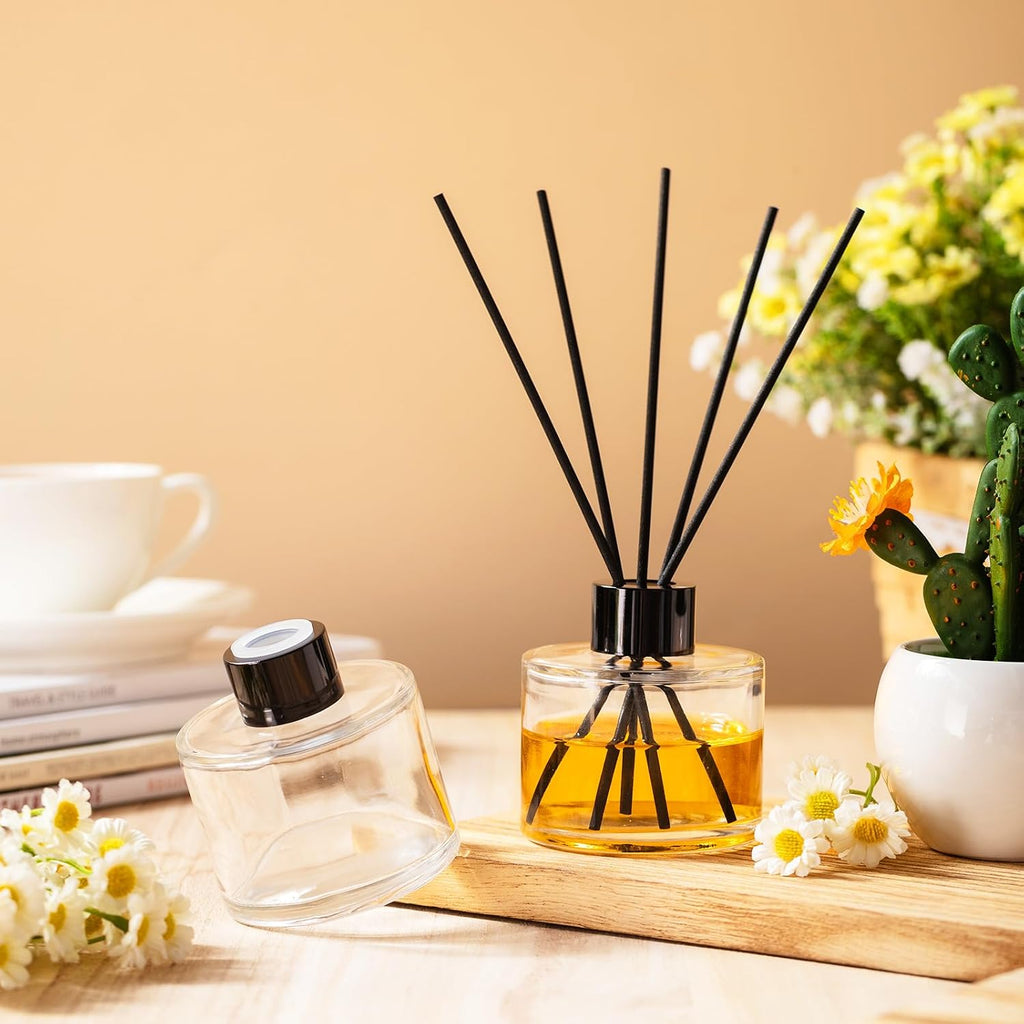 Chunful 10 Set Reed Diffuser Bottles, 100ml Glass Jars with Stick, Clear