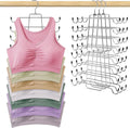 POZEAN Tank Top Hanger 2 Pack, Space Saving Bra Hangers, Non-Slip Closet Organizers and Storage for Camisoles Swimsuits Scarves Ties Strappy Dress