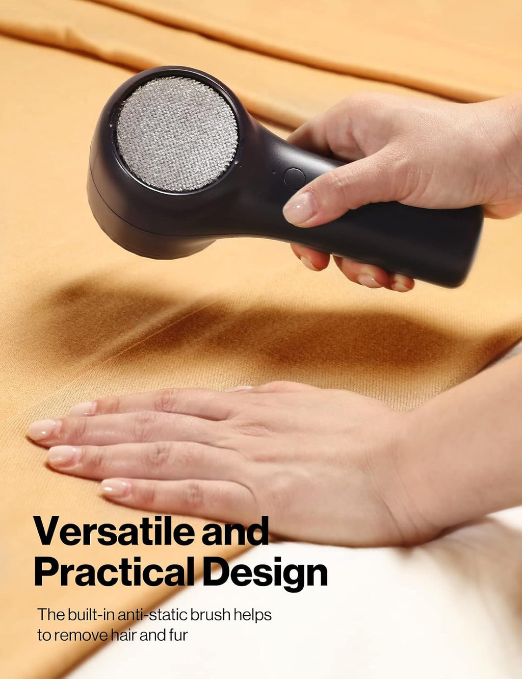 VASSON Fabric Shaver, Sweater Shavers to Remove Pilling, High-Perf Defuzzer, Rechargeable Electric Lint Shaver for Fuzz and Lint Balls from Clothing, Upholstery, Bedding (Black)