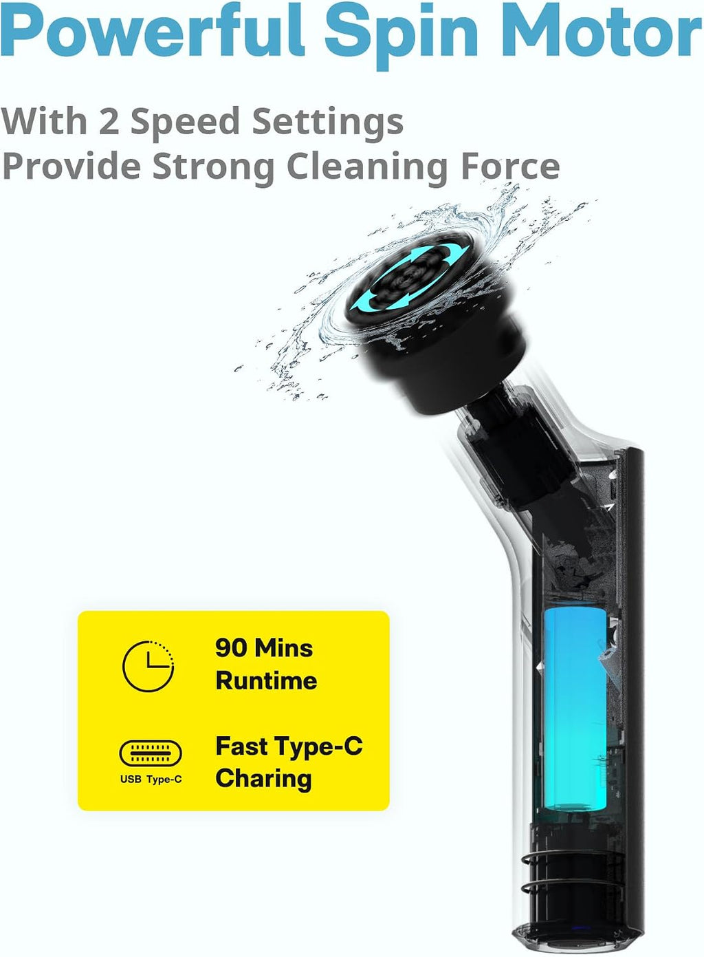HOTO 1 Pcs Replacement Brush Heads for HOTO Electric Spin Scrubber Only