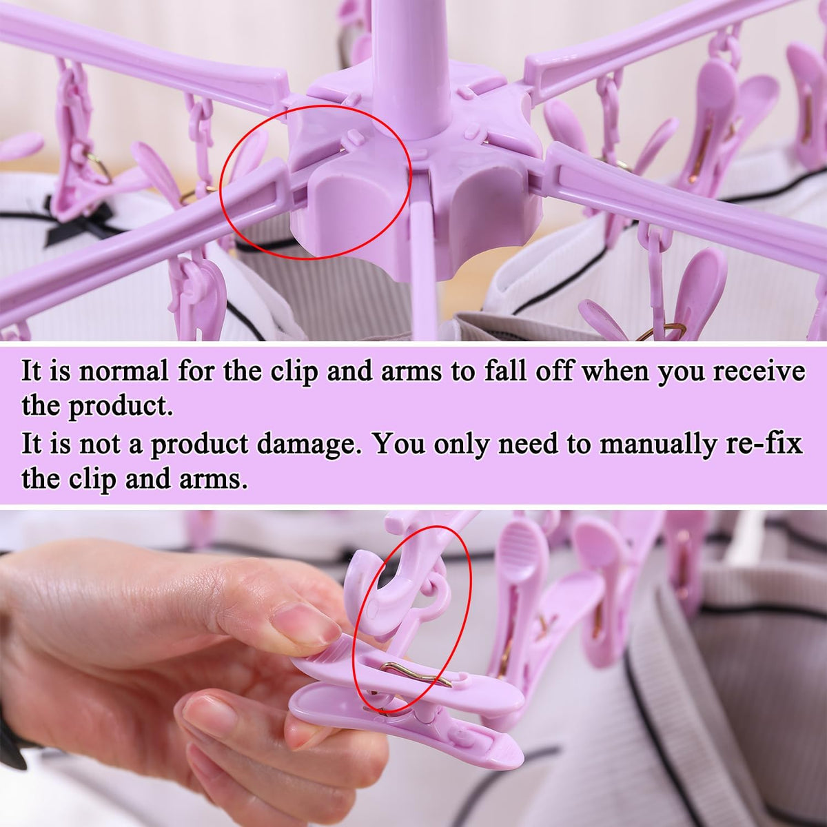 Clothes Drying Hanger with 24 Clips,Foldable Hanging Rack 2 PCS