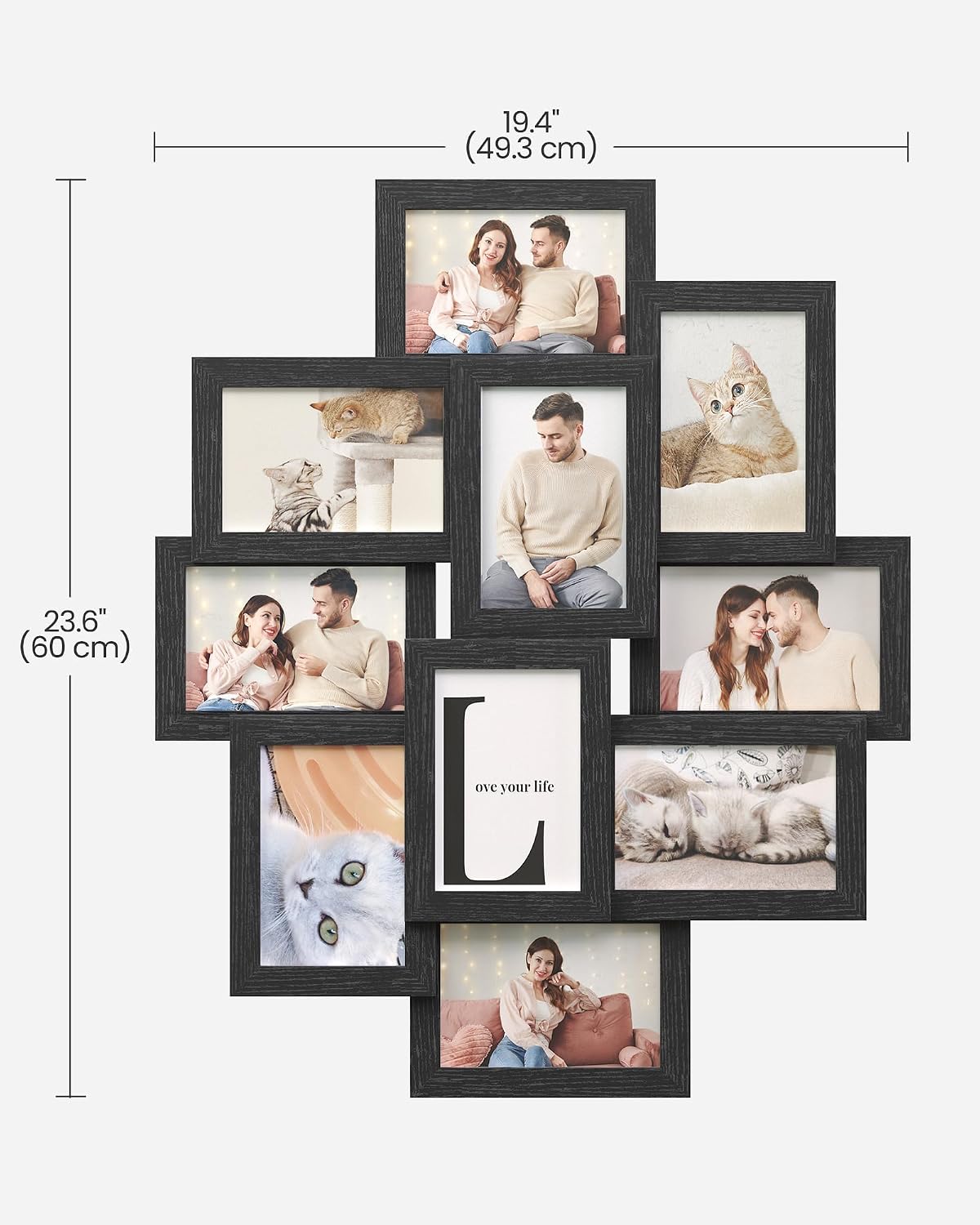SONGMICS Collage Picture Frames for Wall Decor, 10-Pack 4 x 6, Glass Front