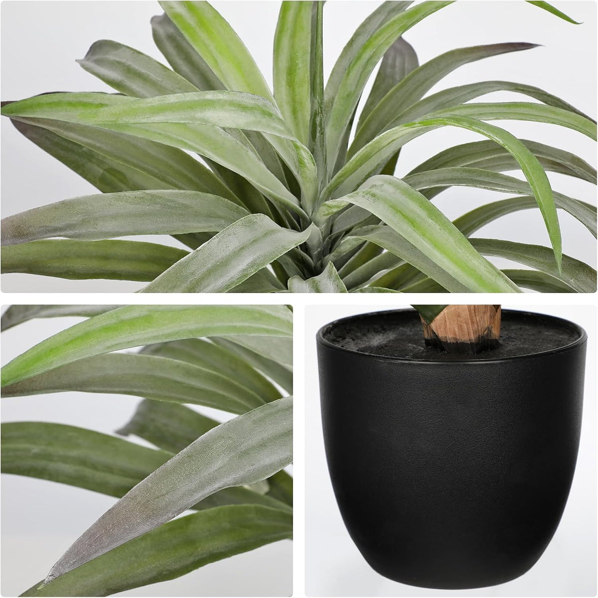 Briful Faux Agave Plant 18.1in Artificial Agave Potted Plant Fake Outdoor Plants for Home Office Living Room Bedroom Kitchen Table Decor