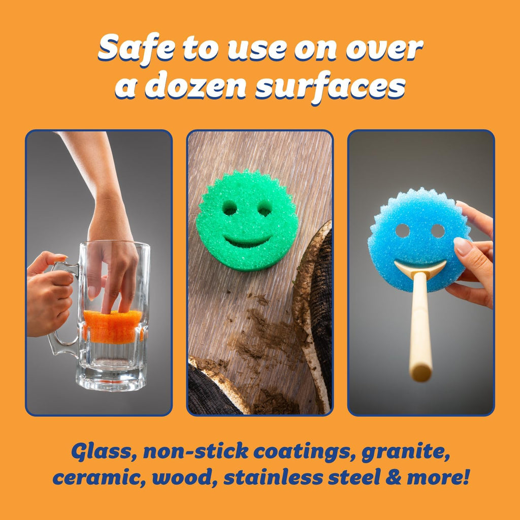 Scrub Daddy Scratch-Free Multipurpose Kitchen Sponges - Bulk Dish Sponges for Kitchen, Bathroom, Household Cleaning & More - Made with BPA-Free Polymer Foam (5 Count) (Pack of 2)