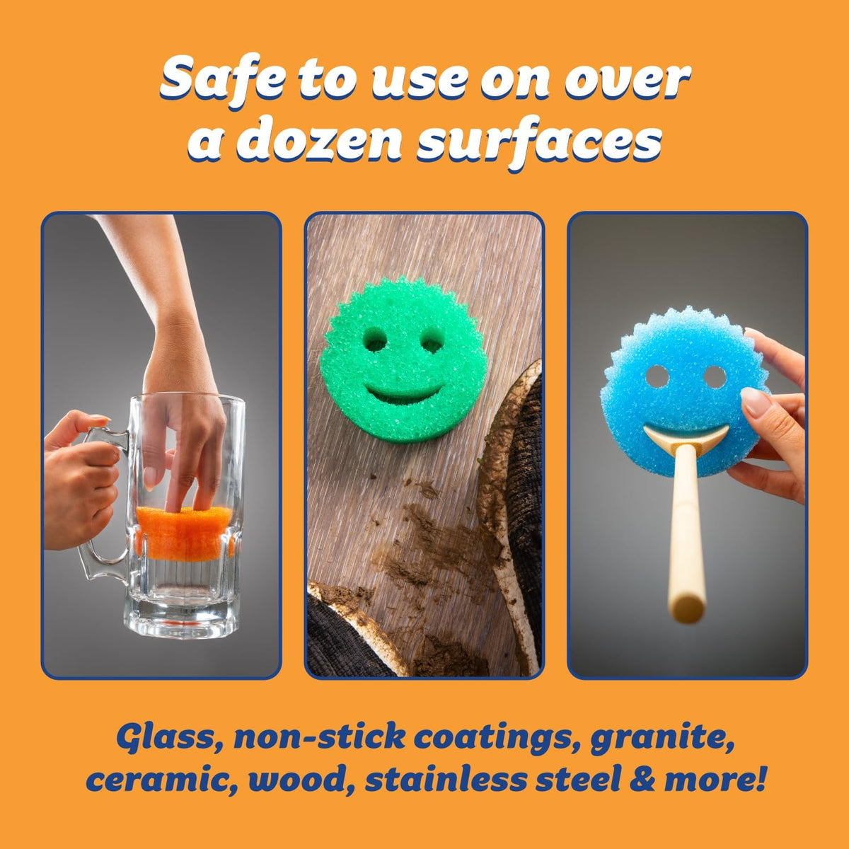 Scrub Daddy Scratch-Free Multipurpose Kitchen Sponges - Bulk Dish Sponges for Kitchen, Bathroom, Household Cleaning & More - Made with BPA-Free Polymer Foam (5 Count) (Pack of 2)