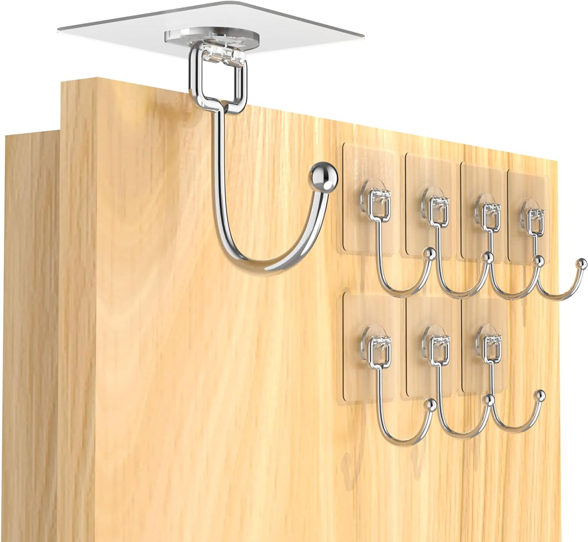 Latoxcaa 8-Pack Transparent Heavy Duty Adhesive Hooks