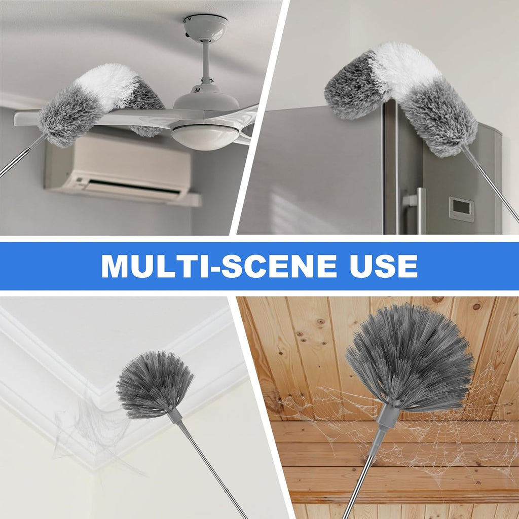 Dusters for Cleaning,Cobweb Duster Feather Duster with Extension Pole