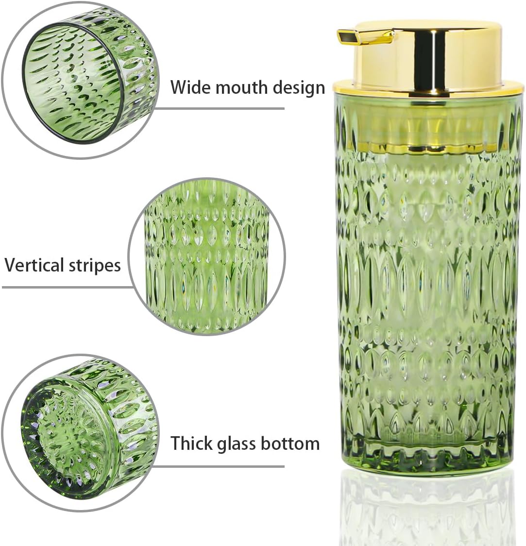 Green Glass Foaming Soap Dispenser