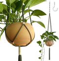 Macrame Plant Hanger Polyester Rope 42 Inch Outdoor Indoor Adjustable Hanging Planter for up to 10 Inch Plant Pot Modern Boho Home Decor (1, Forest Green/Ivory)