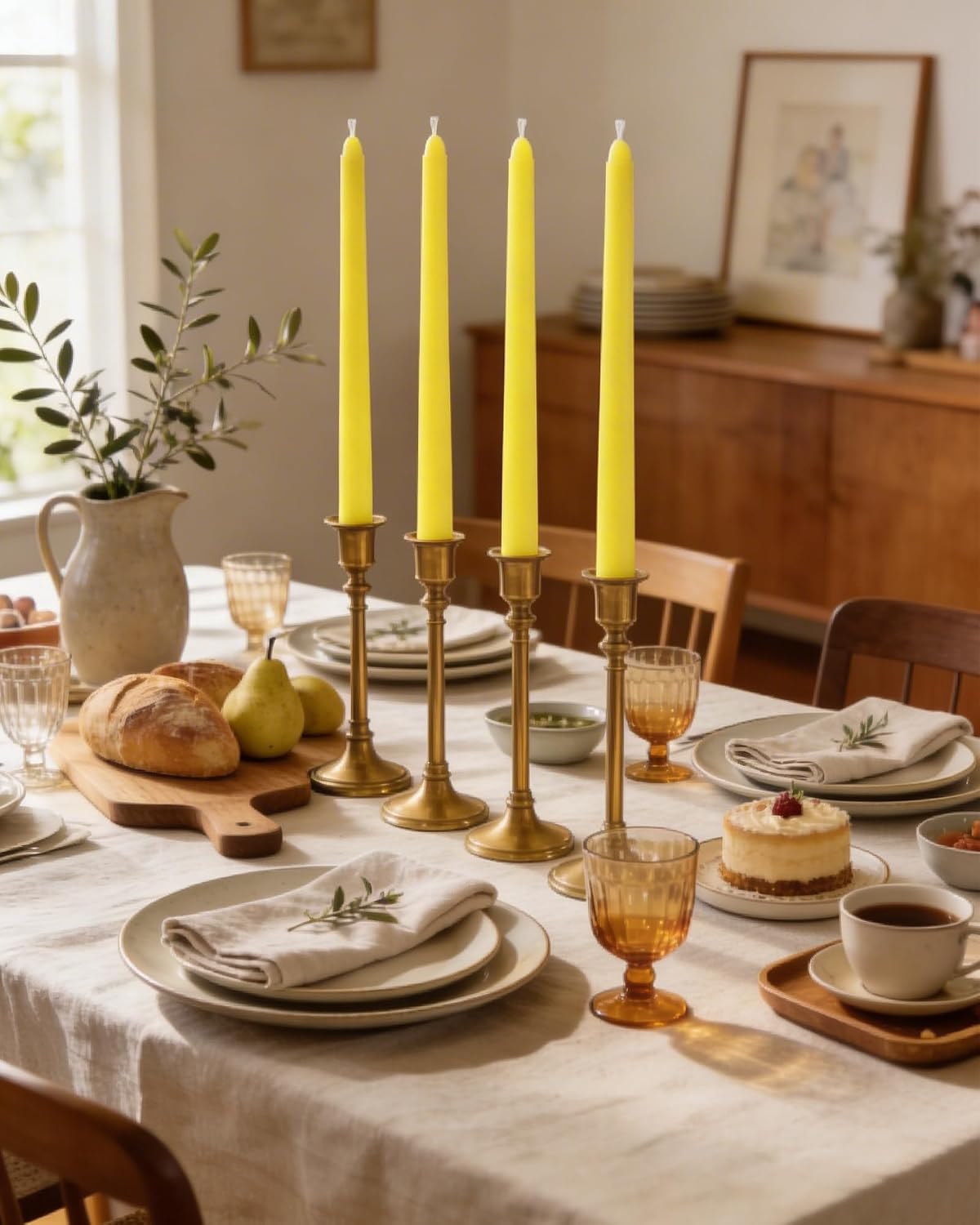 Viyffo Taper Candles, 10 Inch, 20 Pack, Lemon Yellow – Unscented