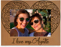 KATE POSH I Love my Auntie Picture Frame, Best Aunt Ever, Engraved Natural Wood Picture Frame (5x7 - Horizontal)