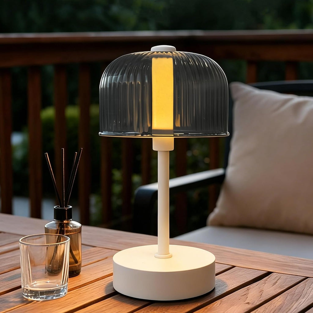 Smoke Gray LED Desk Lamp, Touch Dimming Rechargeable