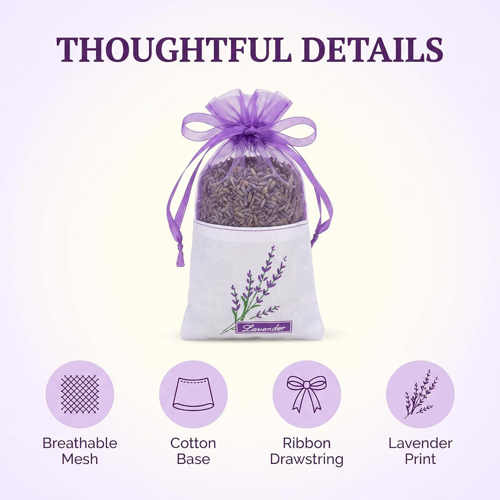 20 PCS Purple Empty Lavender Sachets Bags for Drawers and Wardrobes Closet Freshener Scents Dried Lavender Flower Sachets