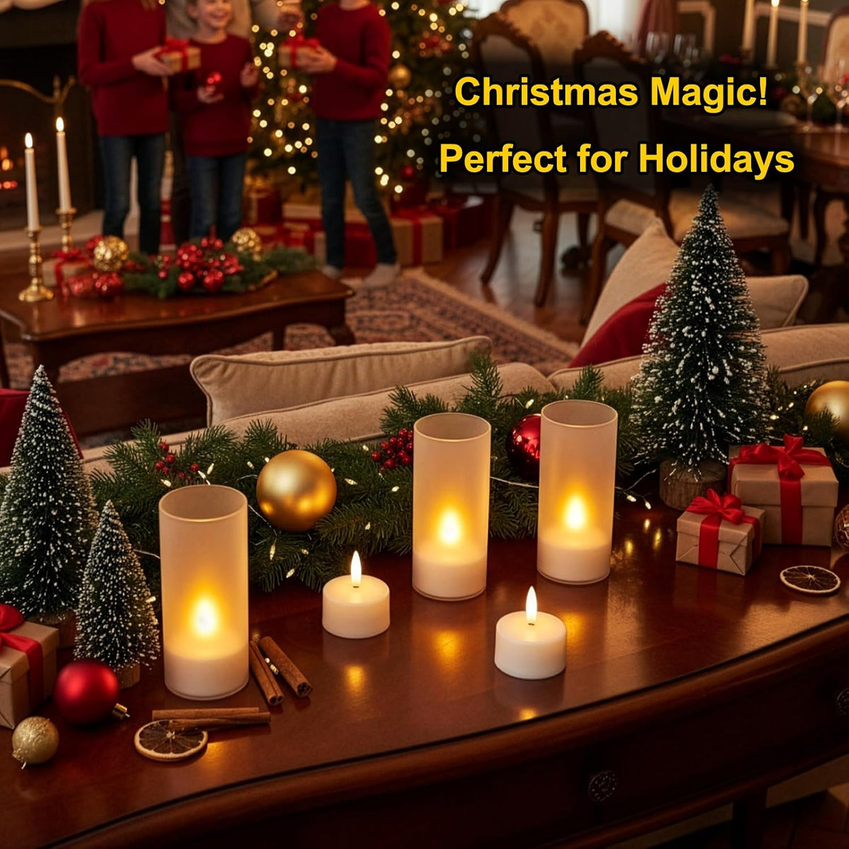Flameless Tea Lights Candles with Charging Station,LED Tea Lights Candles with Remote Control Timer for Table Decorations,Valentine's Day,Home Decor,6-Pack with Frosted Plastic Candle Covers