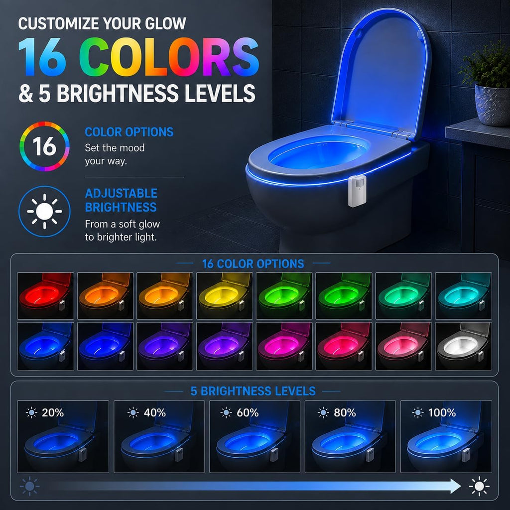 Chunace Toilet Bowl Night Lights Motion Detection 6Pack, Family Value Set