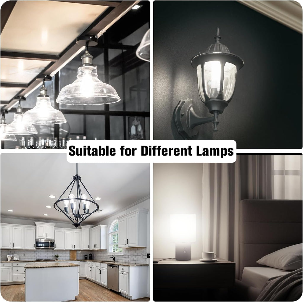 DAYBETTER 4 Pack Vintage LED Edison Bulbs, E26 Led Bulb 60W Equivalent, Dimmable Led Light Bulbs, High Brightness 800 LM Neutral White 4000K, ST58 Antique Filament Bulbs, Clear Glass Style for Home