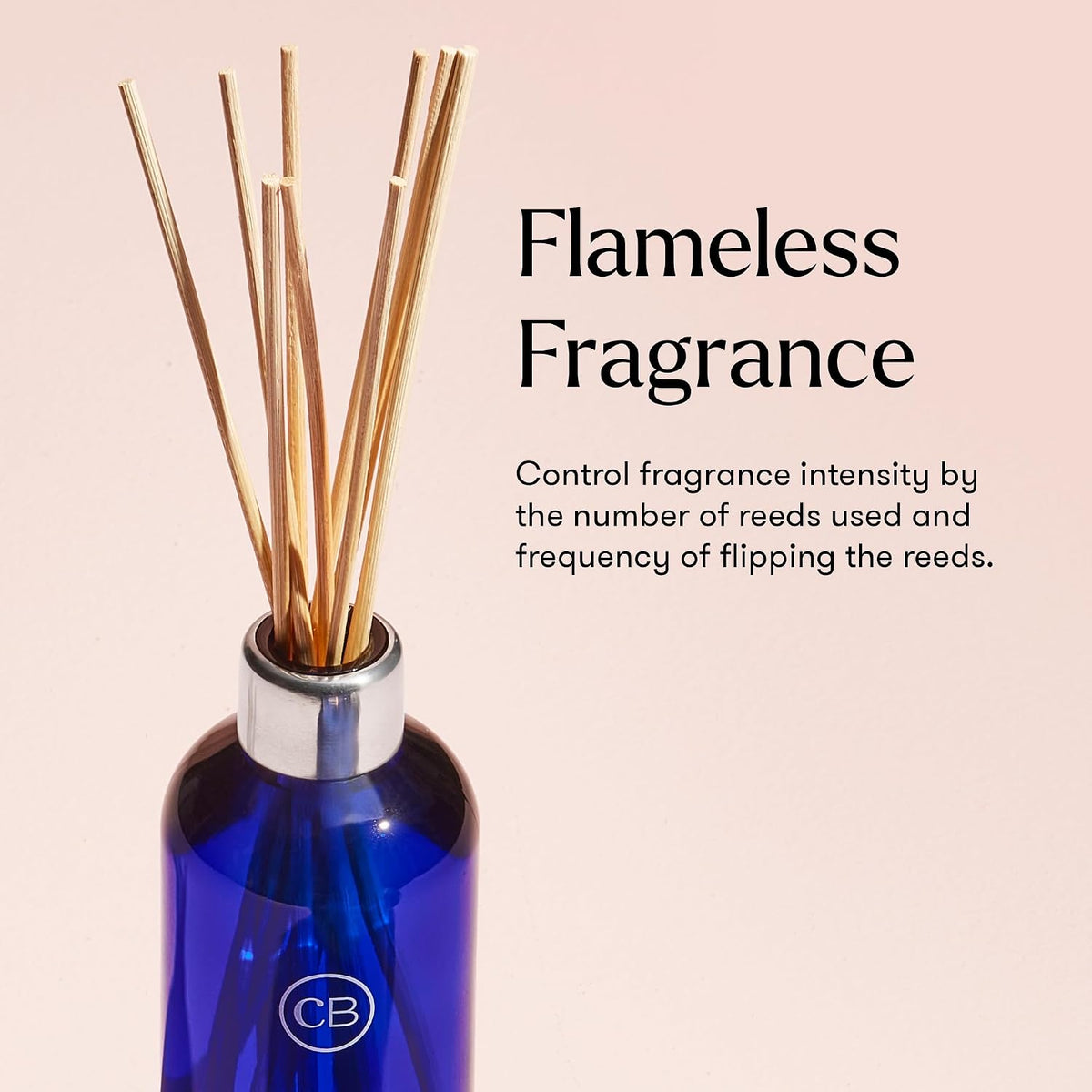 Capri Blue Blue Jean Reed Diffuser Set - Includes Sticks - Fragrance Oil - and Glass Bottle - Scented Room Freshener - Cobalt (8 Fl Oz)