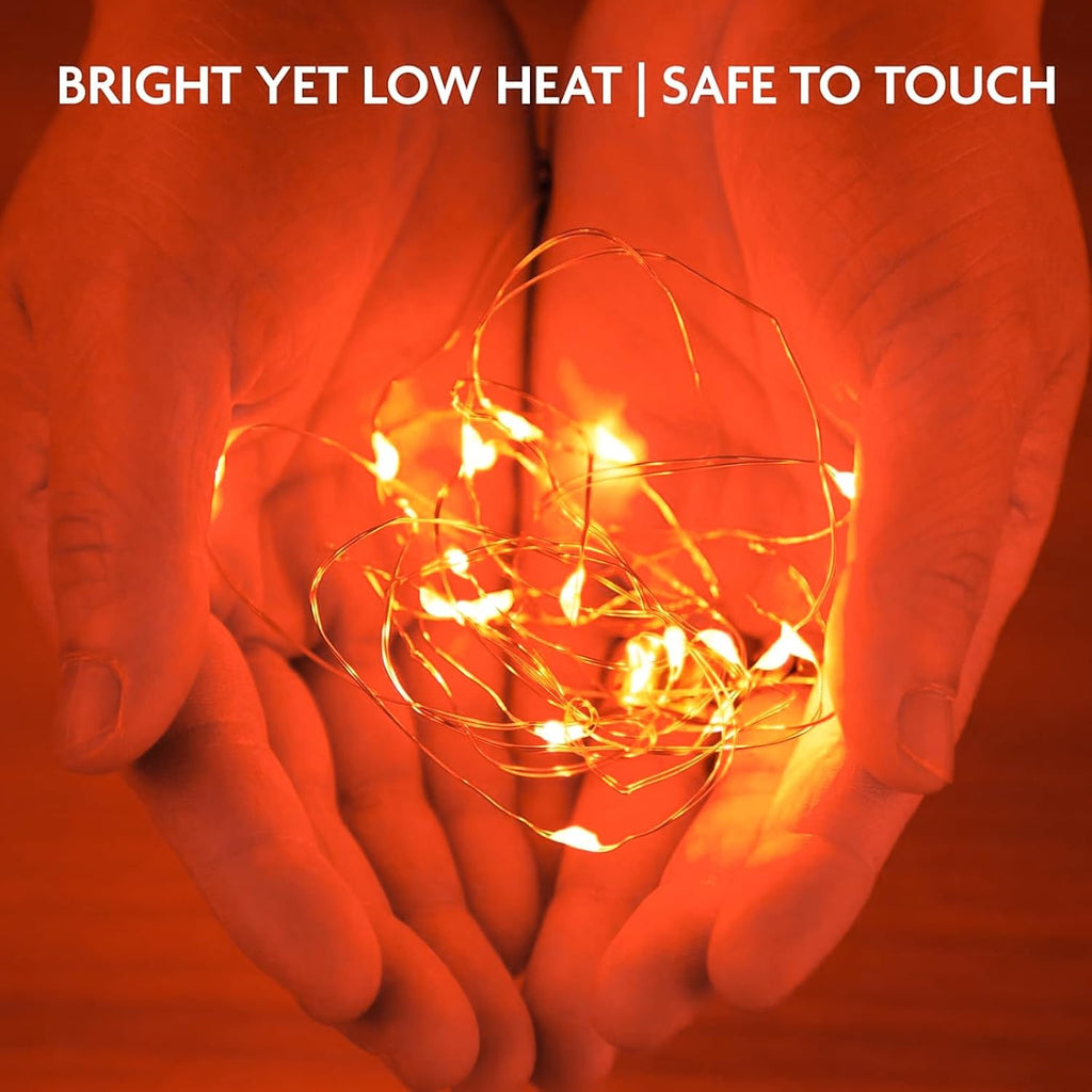 12 Pack Fairy Lights Battery Powered,7ft 20LEDs, Orange