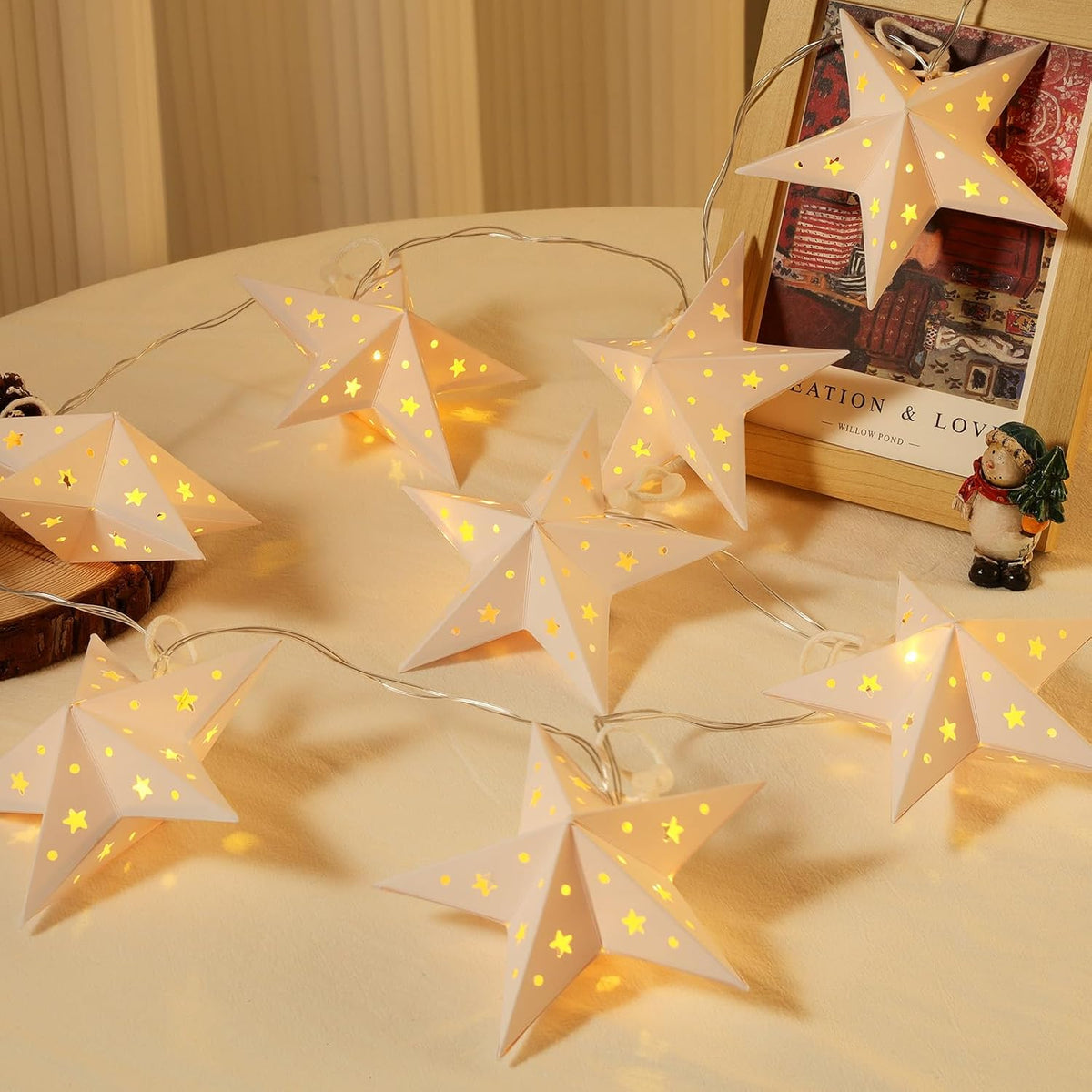 Lewondr 20 LED Star String Lights Battery Operated with 6H Timer