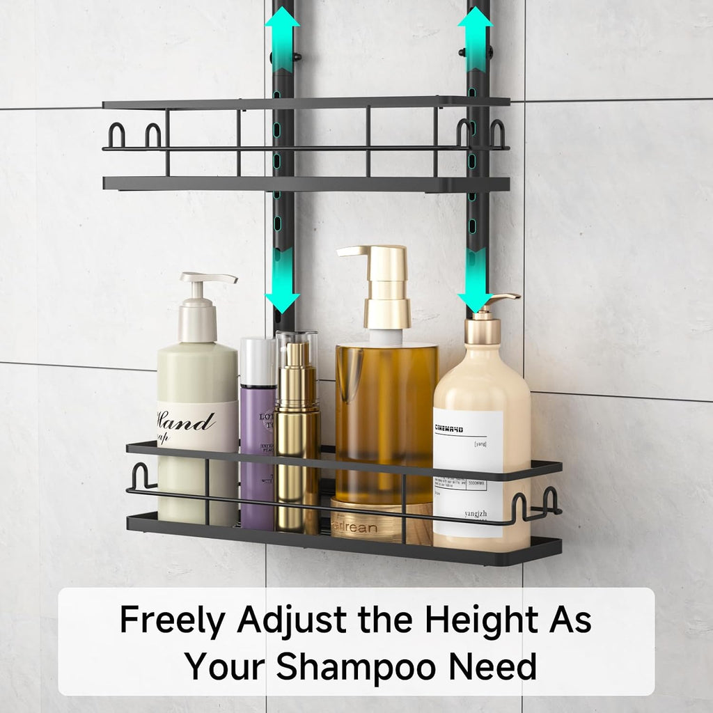 Shower Caddy Hanging Rustproof, 4 Tier Adjustable Hanging Shower Caddy Over Showerhead, No Drilling Handing Shower Racks for Bathroom Shampoo Soap Storage