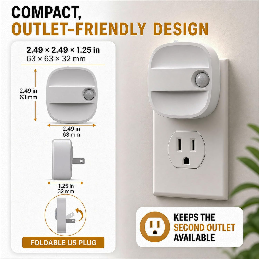 L LOHAS LED Motion Sensor Night Light, Plug in Night Light, 3CCT 4 Pack