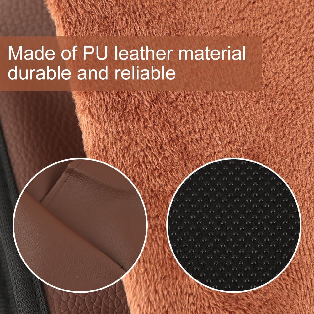 PU Leather Sofa Armrest Organizer with 5 Pockets, 35x13 Inch, Brown
