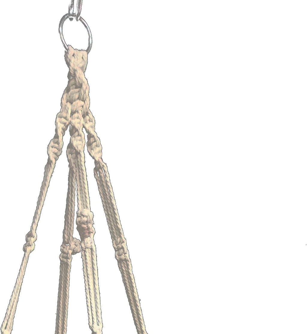 Macrame Plant Hanger Hanging Planter Indoor Outdoor Cotton & Jute 4 Legs 48 Inches,Fits Round & Square Pots 10 inches Without THE Pot (Cotton) (1, Beige)
