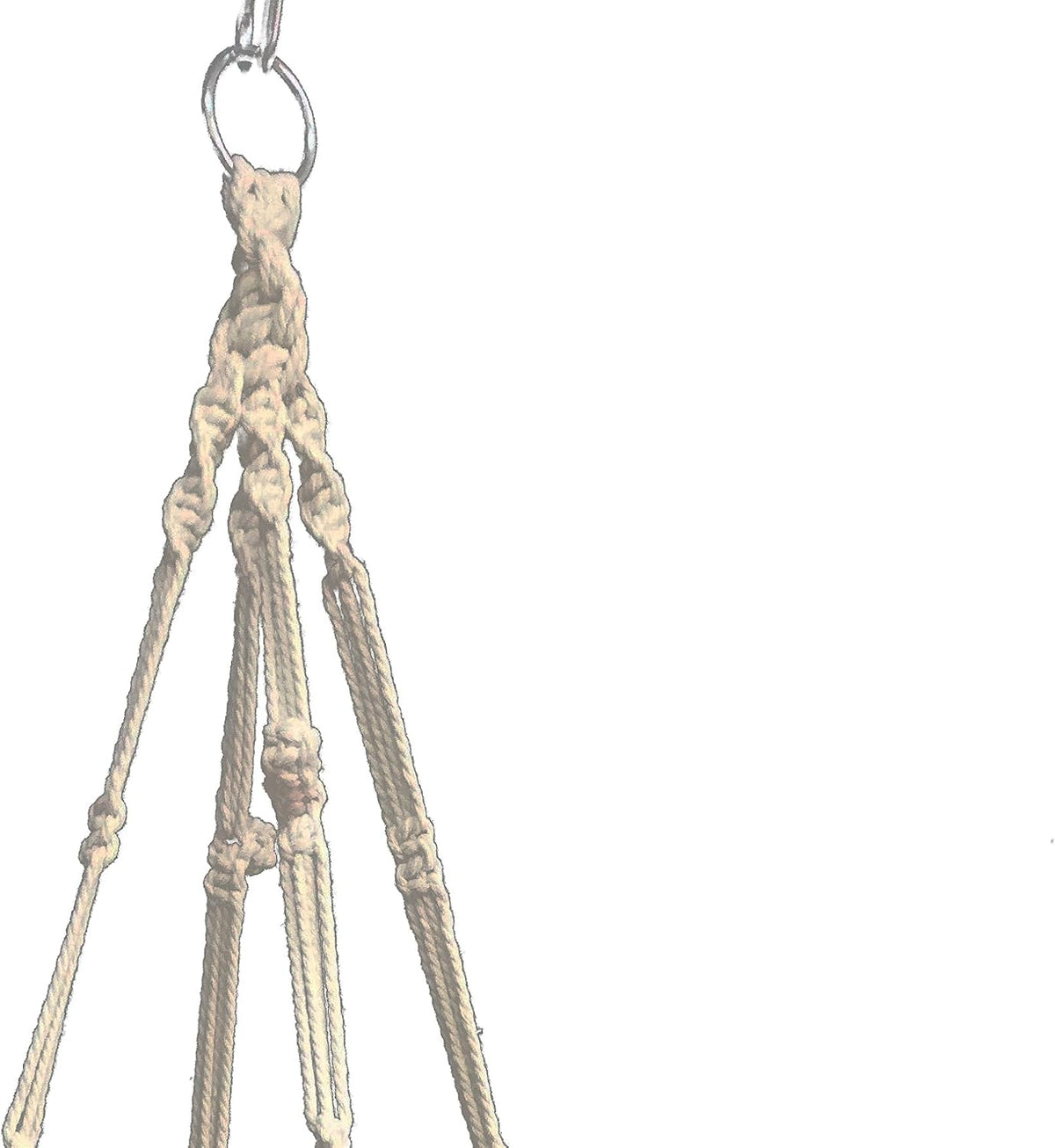 Macrame Plant Hanger Hanging Planter Indoor Outdoor Cotton & Jute 4 Legs 48 Inches,Fits Round & Square Pots 10 inches Without THE Pot (Cotton) (1, Beige)