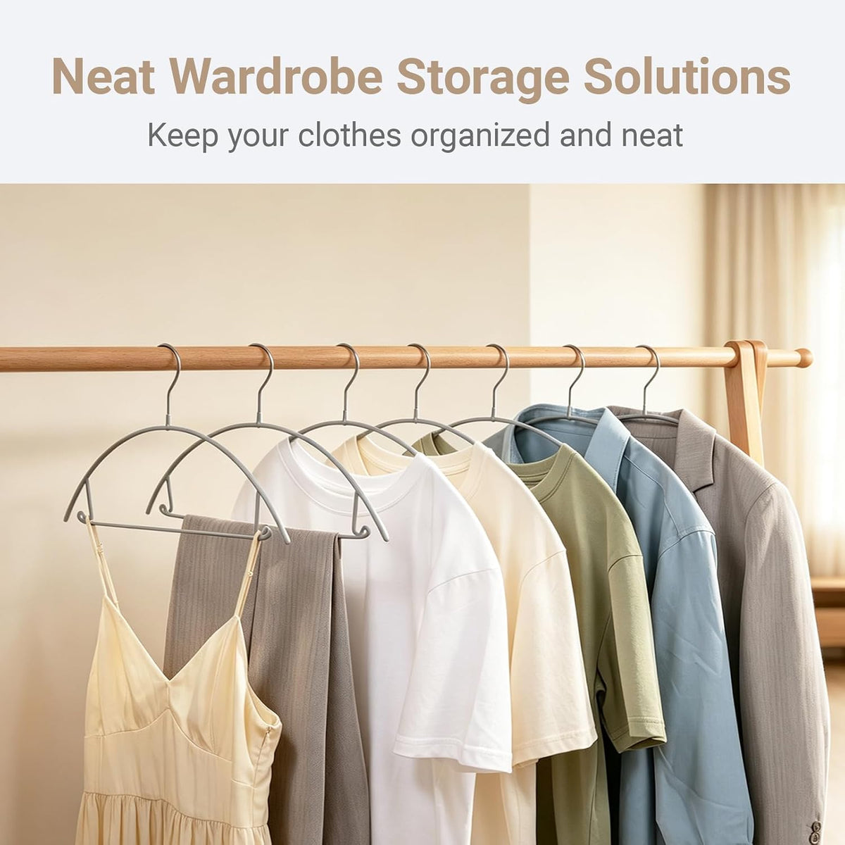 Amber Home 30 Pack No Shoulder Bump Metal Hangers, Non Slip Rubber Coating