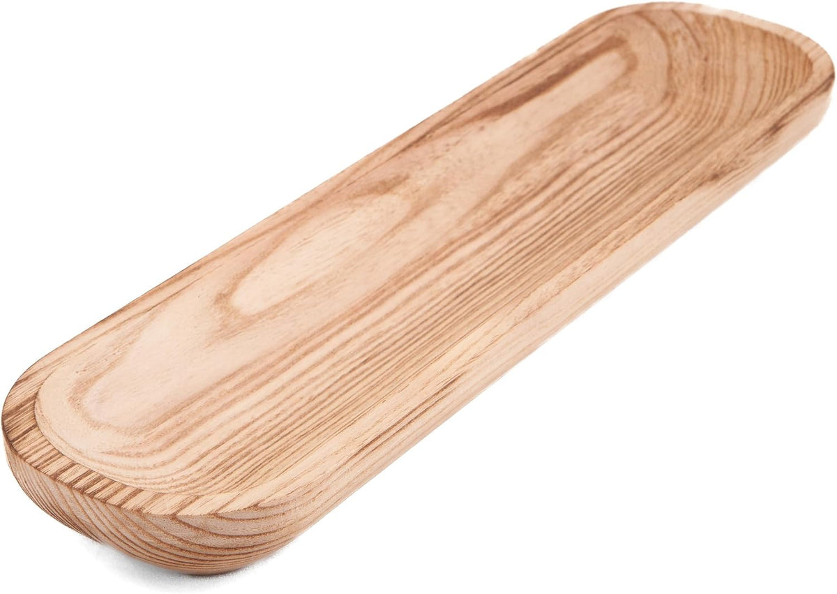17.5” Handcrafted Wooden Dough Bowl – Artisan Paulownia Wood Centerpiece | Luxury Rustic Home Décor | Elegant Catchall Beautiful Gift
