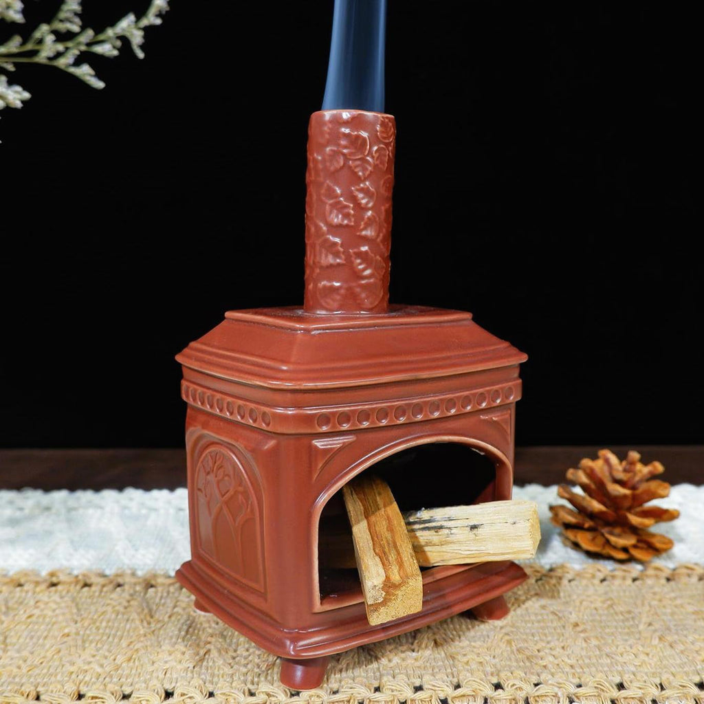 MOUGIGI Palo Santo Burner Holder-Ceramic Mini Chiminea, Incense Chimney