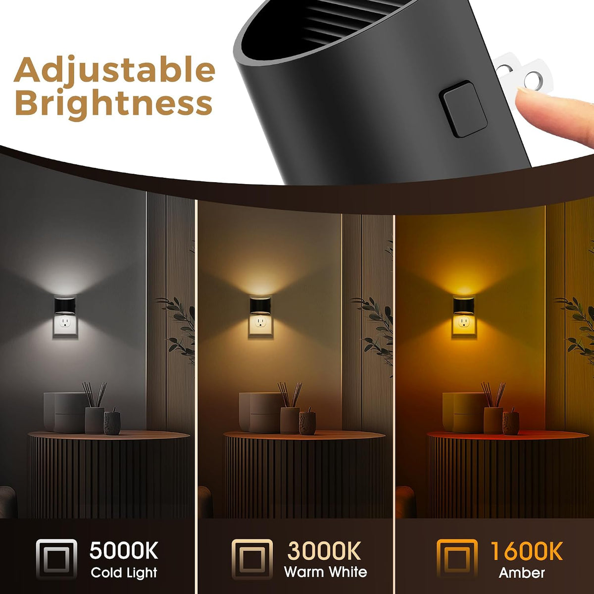 L LOHAS LED Night Lights Plug into Wall with 3CCT Adjustable, 1W Nightlight