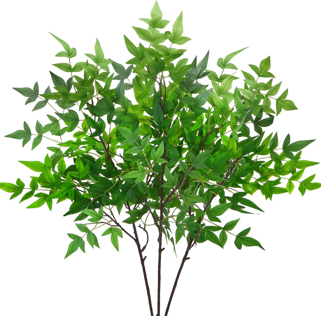 3Pcs Artificial Greenery Stems for Vase 35.4in Nandina Branches