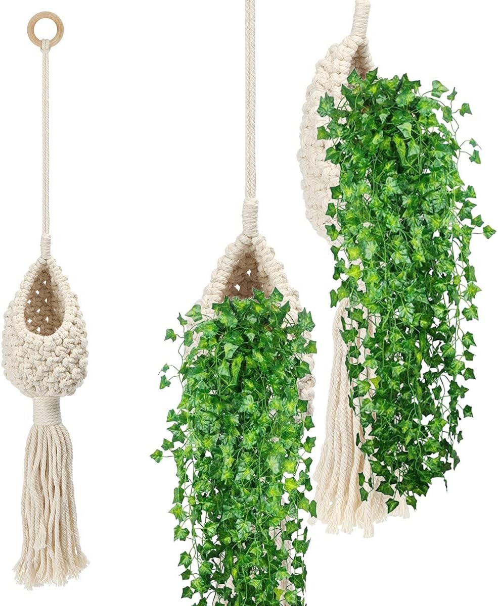 2 Pack Macrame Plant Hanger Hanging Planters Handmade Hanging Plant Holder