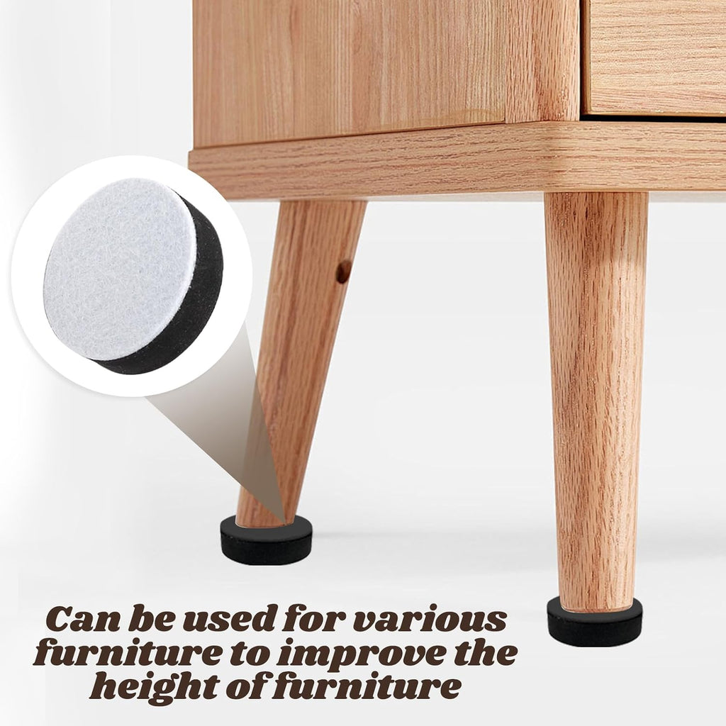 Self-Adhesive Furniture Risers 12Pcs, Round Adds 1/2" Height Black