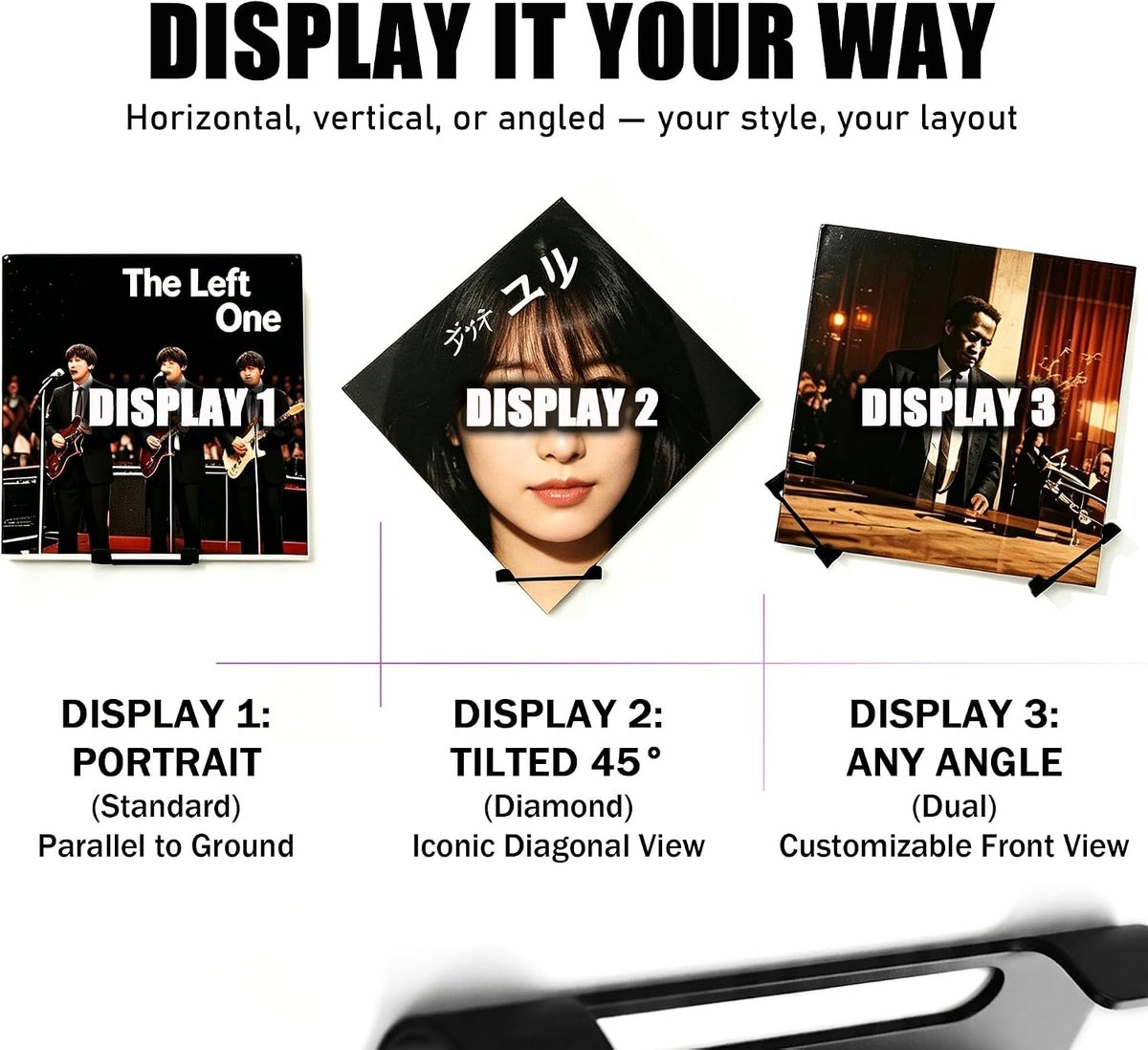 Vinyl Record Wall Mount Shelf, Custom Multi Angle Display, 20 Pcs