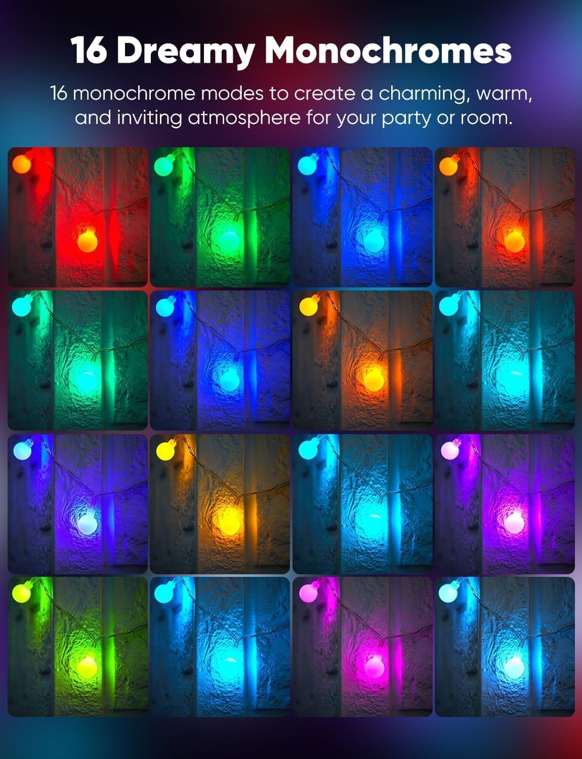 Minetom Color Changing Globe String Lights, 33 Feet 100 Led Fairy Lights