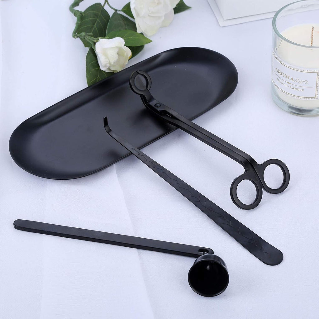 4-in-1 Stainless Steel Candle Care Kit for Candle Lovers, Black
