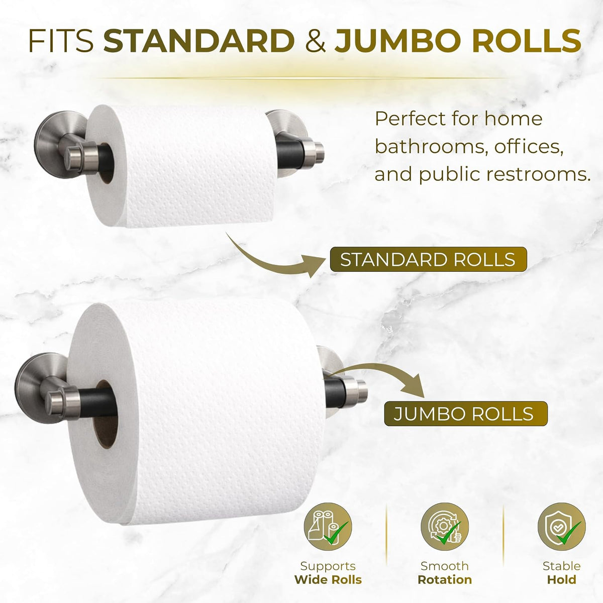 Black Toilet Paper Holder Spring Rod | Toilet Paper Roller Replacement | 6 Inch Toilet Paper Holder Replacement Rod | Durable Plastic Spindle – Fits All Standard Tissue Rolls