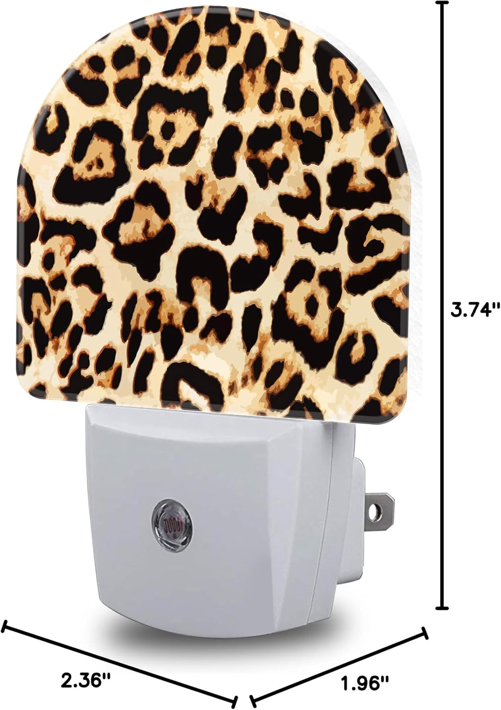Cheetah Night Lights Plug into Wall Leopard Print Night Light Dusk to Dawn Smart Sensor Decorative Round Led Lamp for Bedroom Kitchen Hallway Nightlight for Women Men