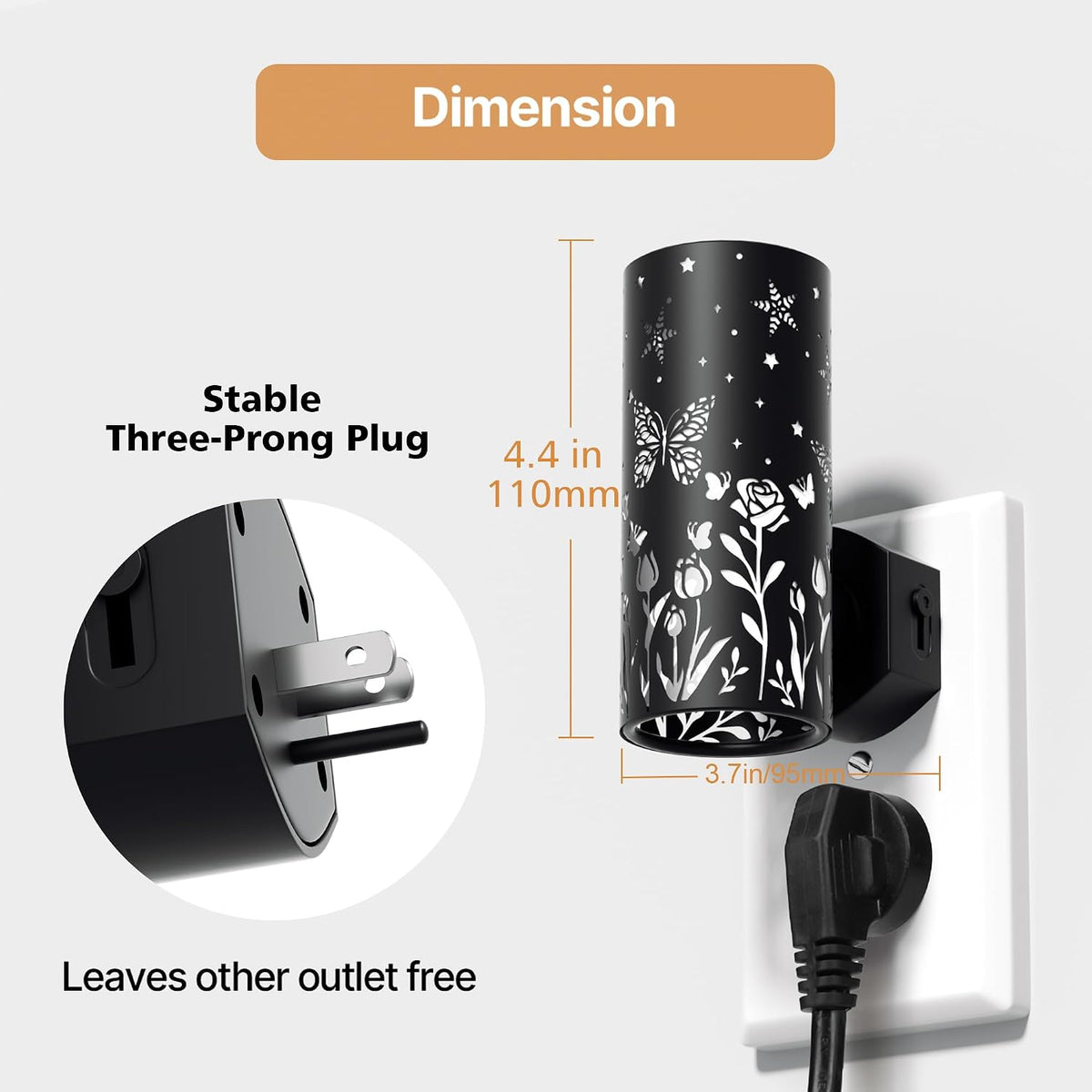 LED Night Lights Plug in, Bright Nightlights, Black Butterfly