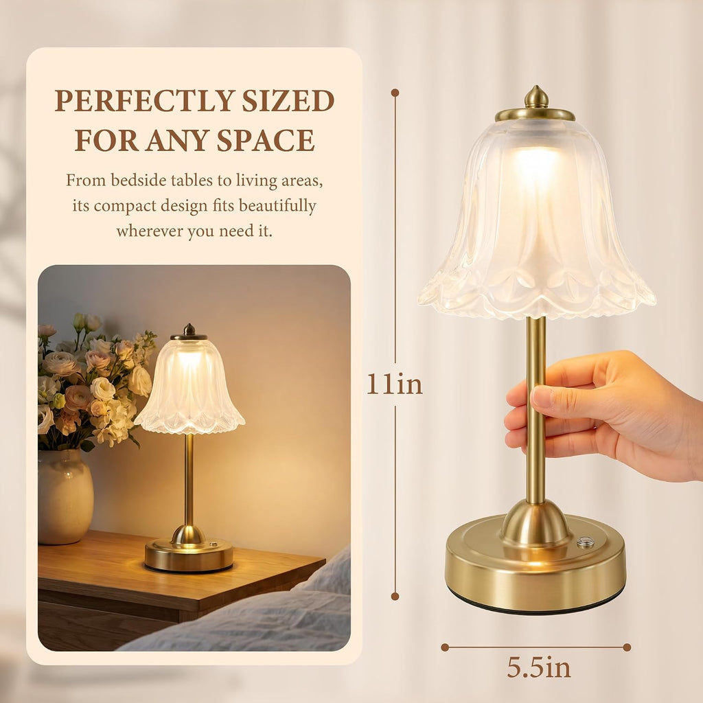 Cordless Table Lamp, Rechargeable Battery Operated Touch Lamp,Frosted White