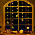 Marchpower Christmas Stars Curtain Lights Battery Operated,32 Stars Warm White Multicolored Color Changing Star Window Lights with Timer & Memory Function 8 Flash Modes, IP65 Waterproof Lights